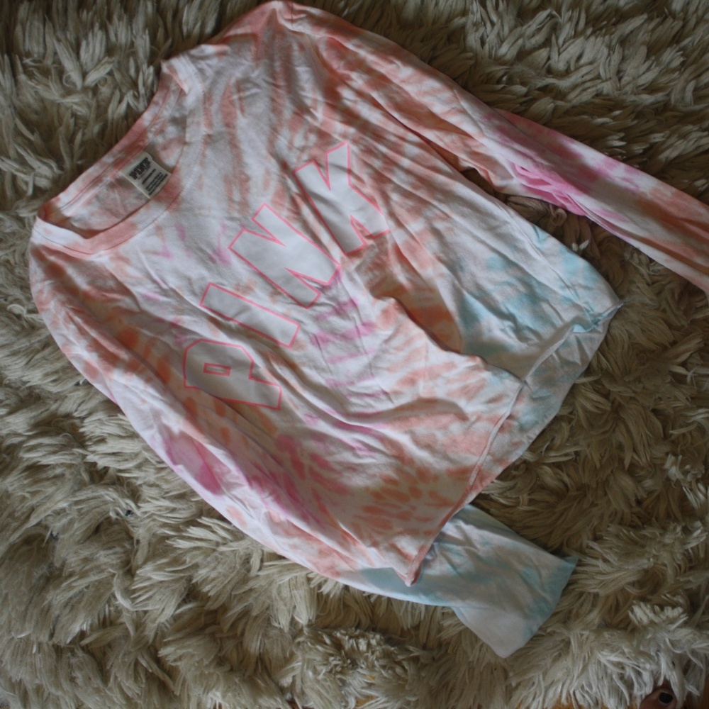 Victoria's Secret Pink Tie Dye Long Sleeve Crop XS